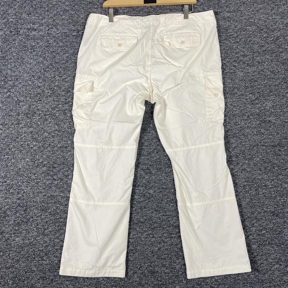 Lauren Ralph Lauren Cargo Pants Women 14 Cream 37x28 Beach Casual Cotton Lt Weig - Picture 3 of 9